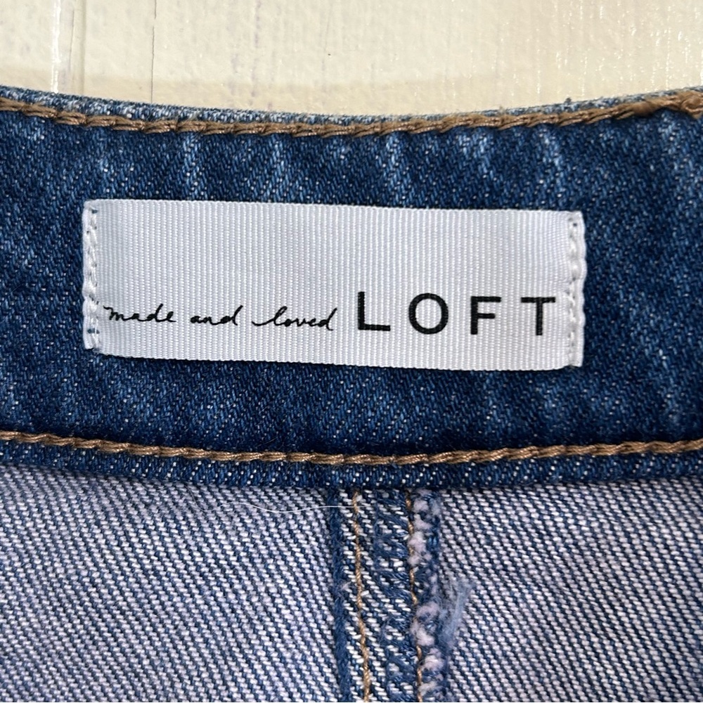 LOFT Loft Casual Y2K Streetwear Button Down Blue Denim Jeans Mini Skirt Size 2. - Picture 10 of 11